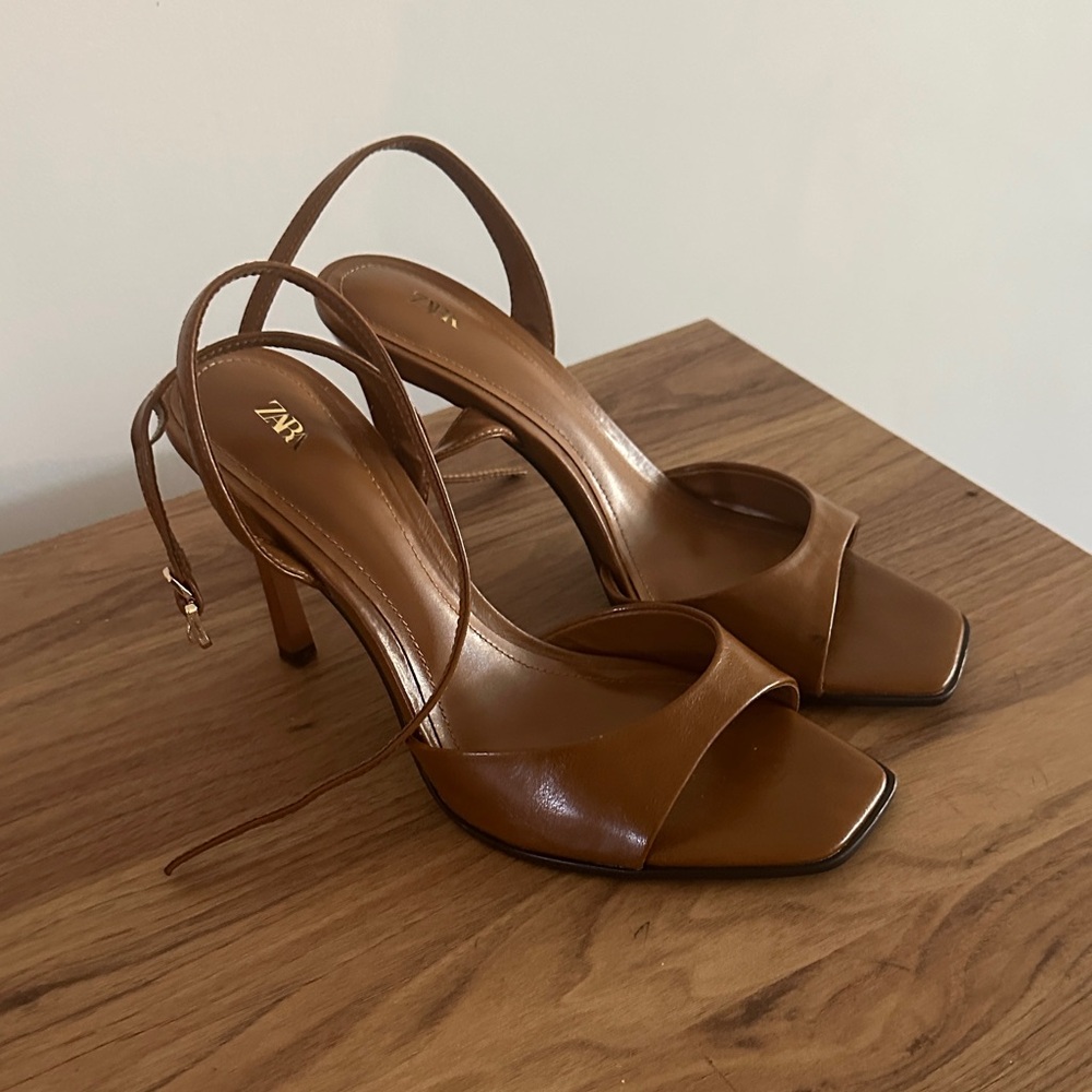 Zara Tan Heeled Sandals